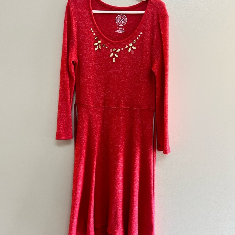 Red and Navy Kids Dress Set - Picture 5 of 8